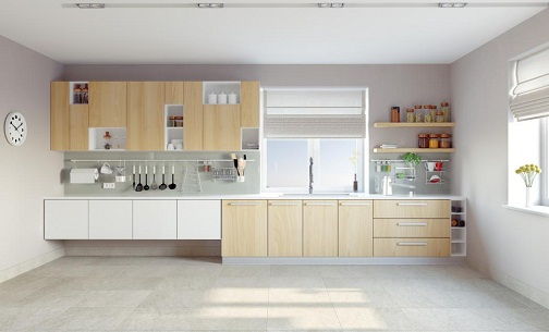 A Spacious Kitchen with Huge Wall