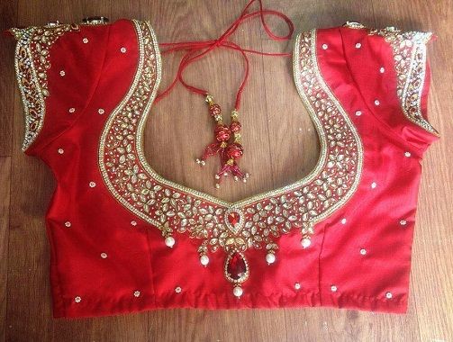 Maggam Work on Blouse for a Bride -5