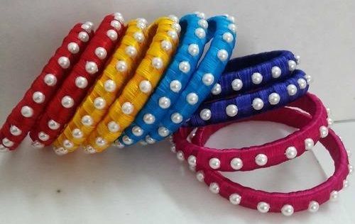 Thread and Pearl Bangle for Girls