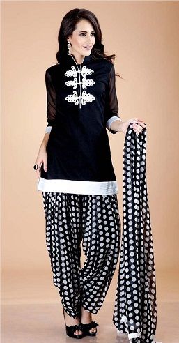 Dotted Black Salwar and Top