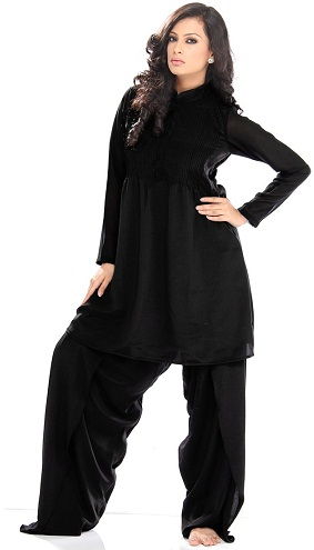 Full Black Plus Size Pakistani Salwar Suit