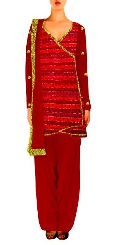Raudona Angrakha Salwar Suit