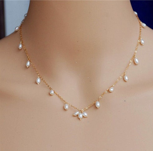 Simplu Gold Chain with Pearls