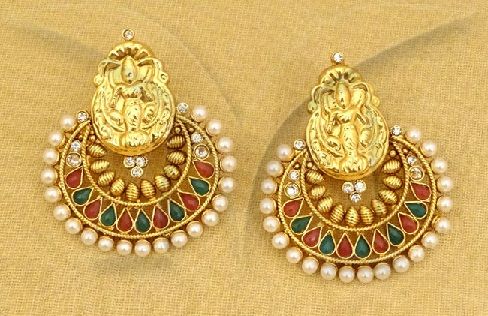 temple-jewellery-earrings-manekratna-paanshape-guinea-coin-earrings