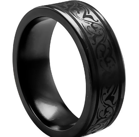 juoda-titano žiedai vyrams