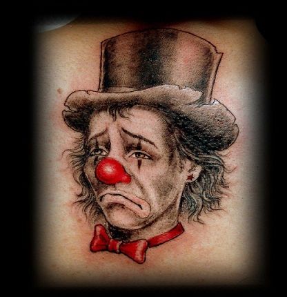 Crying face Clown tattoo design