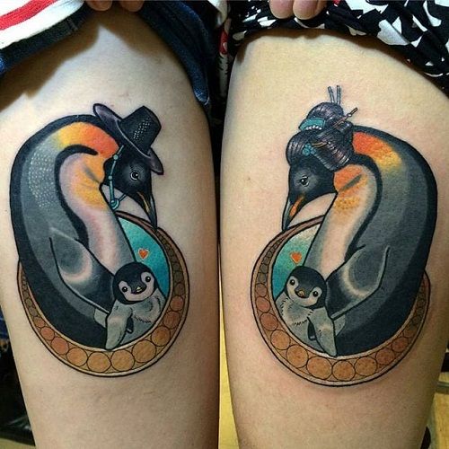 Familie Penguin Tattoo
