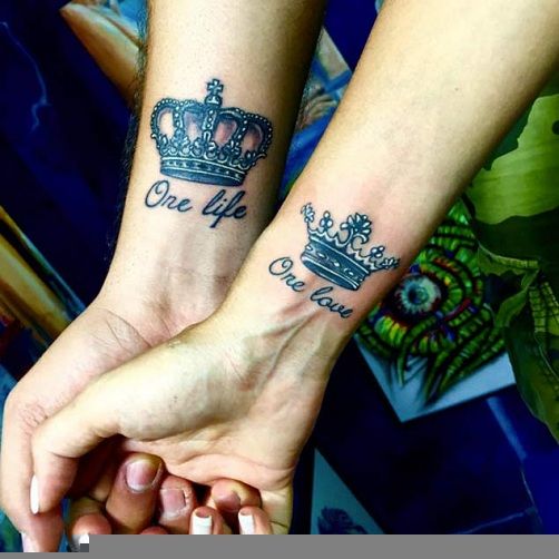 Couple Love Script Tattoos