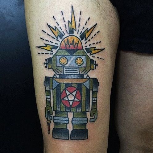 Imaginativ Robot Tattoo Designs