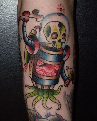 Scary Robot Tattoo Design
