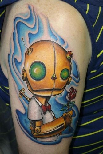 Amusing Robot Tattoo Design