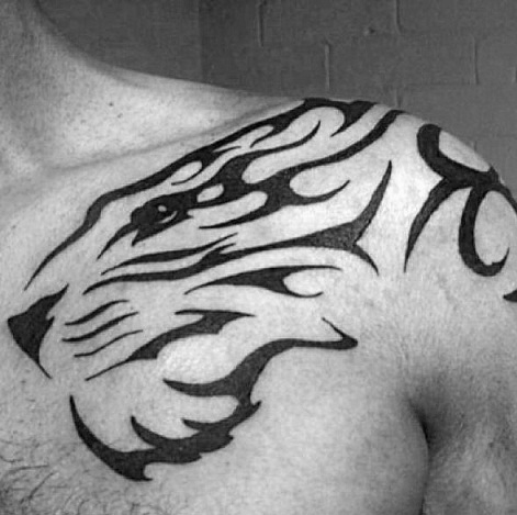Törzsi Tiger Strength Tattoo