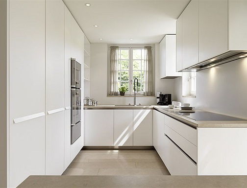 minimalista White Decor U Shaped Kitchen