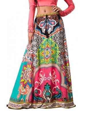 Multicolored Gypsy Maxi style Skirt