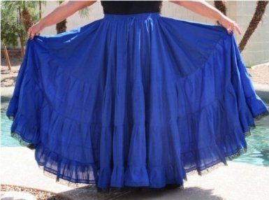 Plusz Size Blue Gypsy Skirt