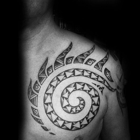 Prepletena tribal Sun tattoo