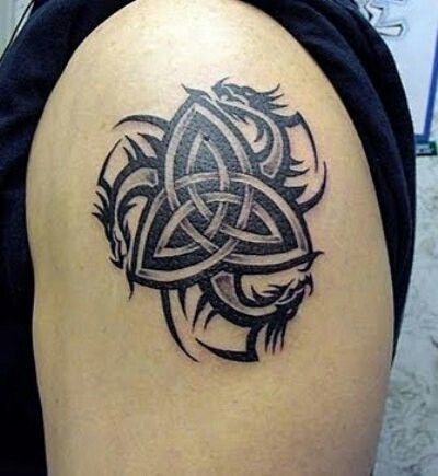 Celtic dragon tribal tattoo
