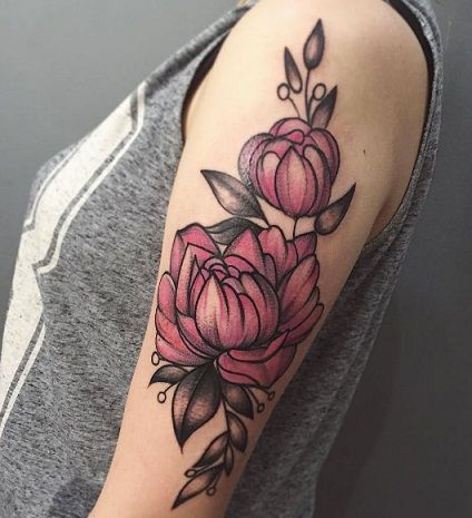 Rózsaszín Rose peony tattoo