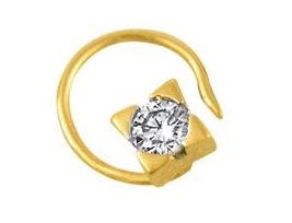 Designer Gold Nose Pin with Diamond