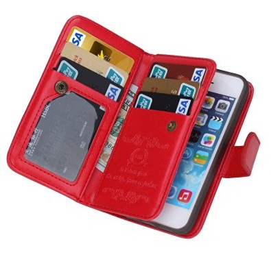 Cell Phone case Red Wallet