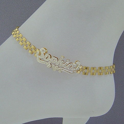 Solid Gold Unisex Diamond Ankle Bracelets