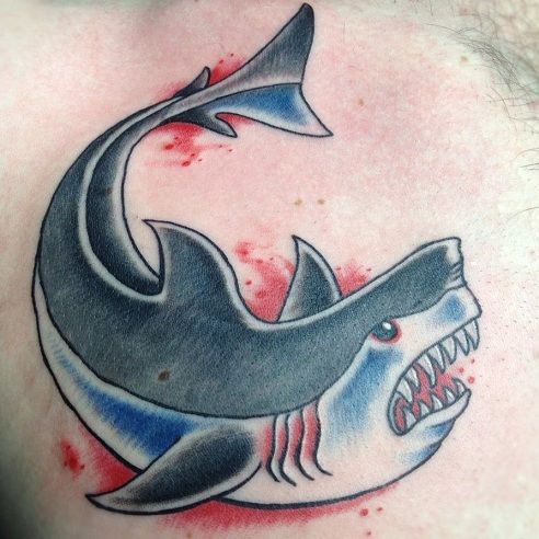 Star School Shark Tattoo