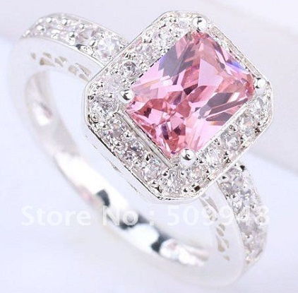 Platina Diamond Ring in Pink