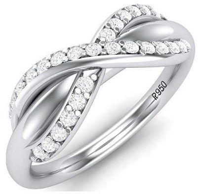 Platina Engagement Ring with Bow Design