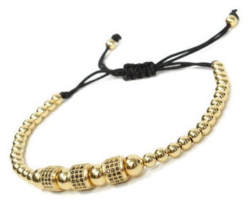 Gold Plated Beads Anklets for Men