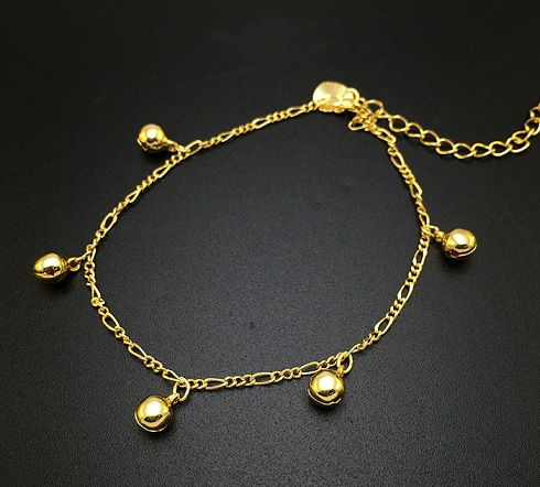 Fascinating Small Bell Gold Plated Anklets