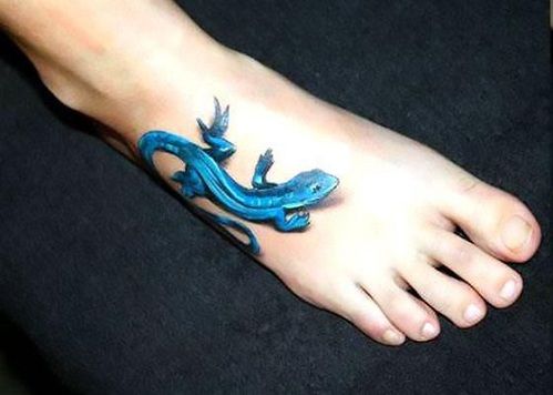 Minunat Blue Gecko Tattoo Design
