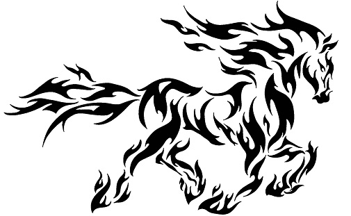 Tribal Gothic Horse Tattoo Design
