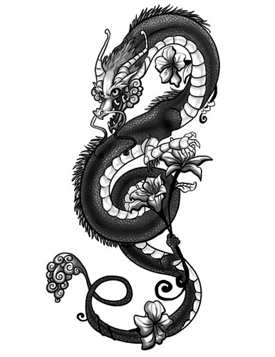 Fabulos Dragon Gothic Tattoo Design