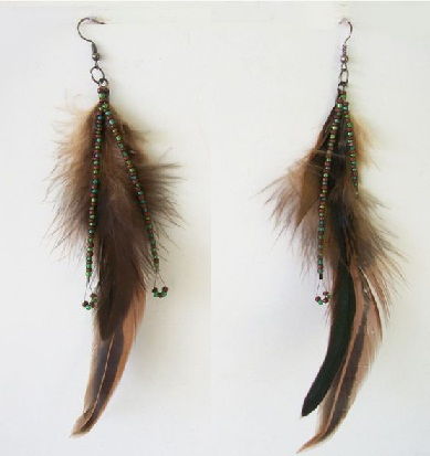a duster feather earrings