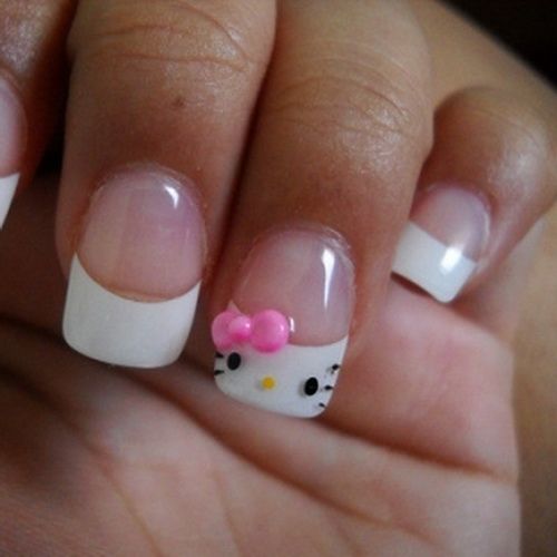 Easy to do hello kitty French tips