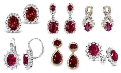 rubin earrings