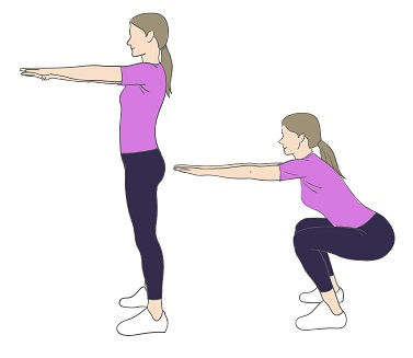 squatting exercise for thigh fat reduction