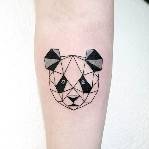 Geometriai Design Panda Tattoo