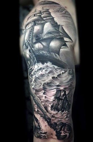 Laivas Tattoo for Sleeve