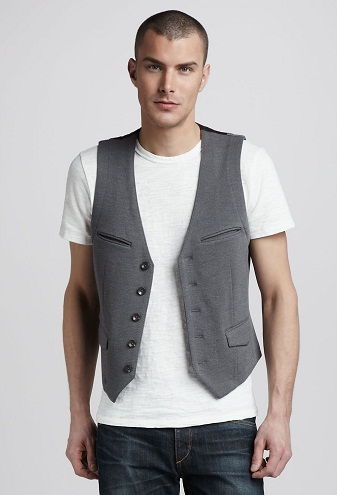 Suit style grey vest