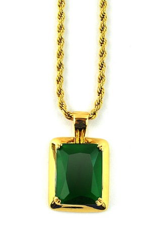 smaragdas gold pendant