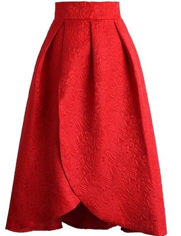 Piros Tulip Formal Skirt For Occasion