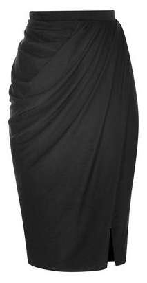 Formal Draped Skirt In Black