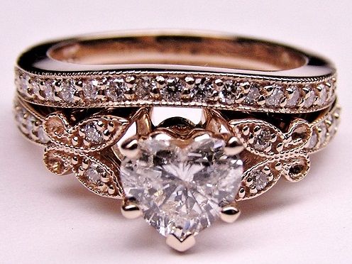 antic gold engagement ring in rose