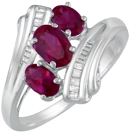 Ruby Silver Ring for Girls