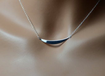 Polovica Moon pendant Sterling Silver Short Necklace