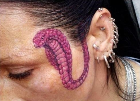 Cobra Tattoo on Face