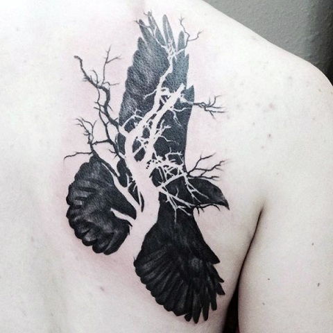 Abstract Crow Tattoo Designs