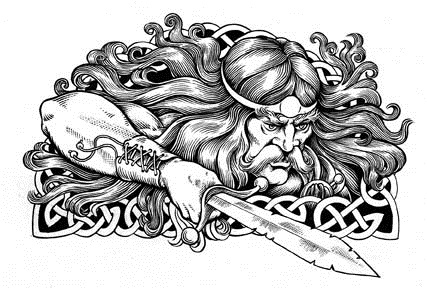 Keltski warrior tribal tattoo design
