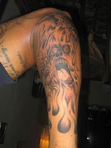 Fantomă in Flames Tattoo Design
